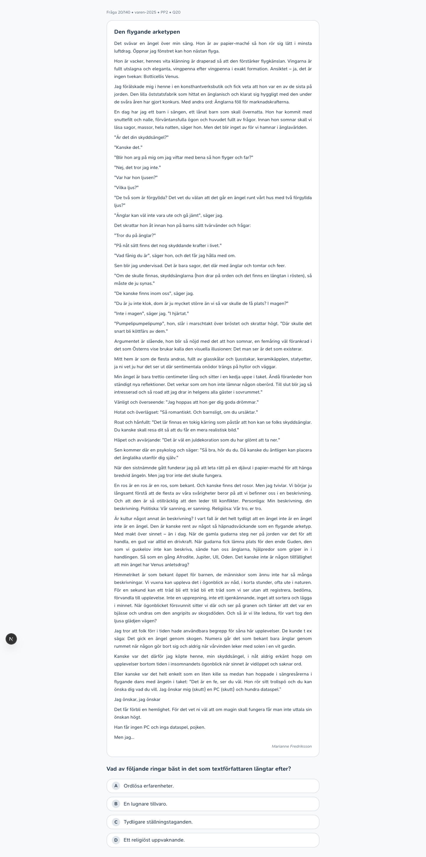 varen-2025 · PP2 · Q20 · verbal (LÄS)