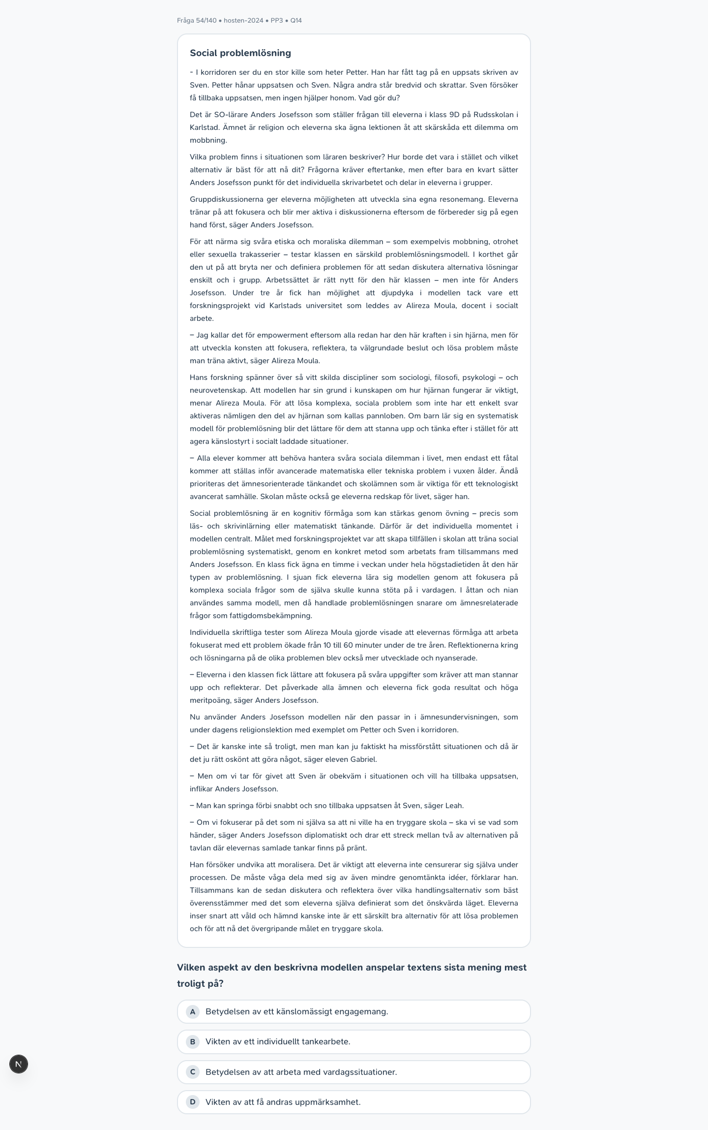 hosten-2024 · PP3 · Q14 · verbal (LÄS)