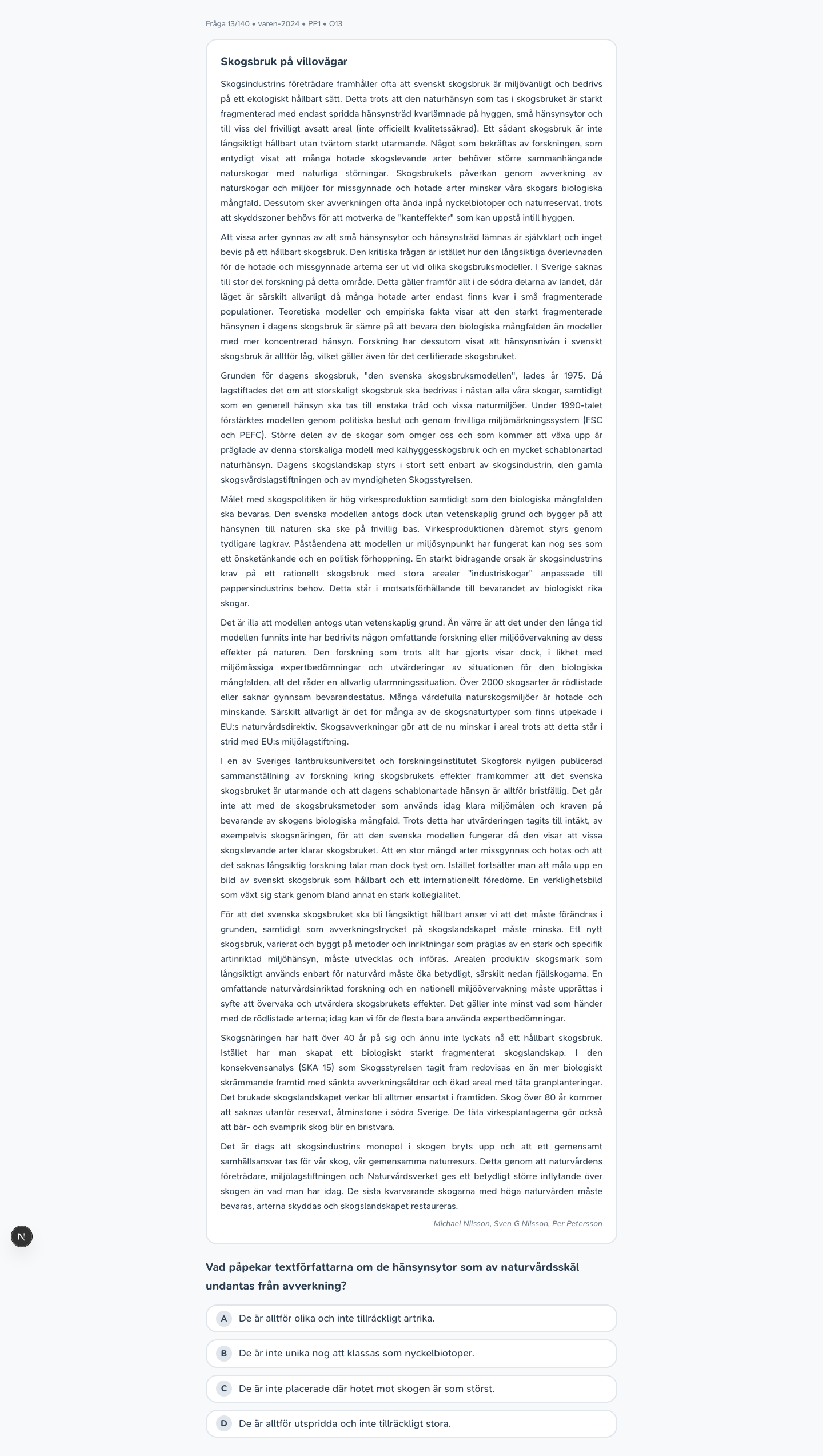 varen-2024 · PP1 · Q13 · verbal (LÄS)
