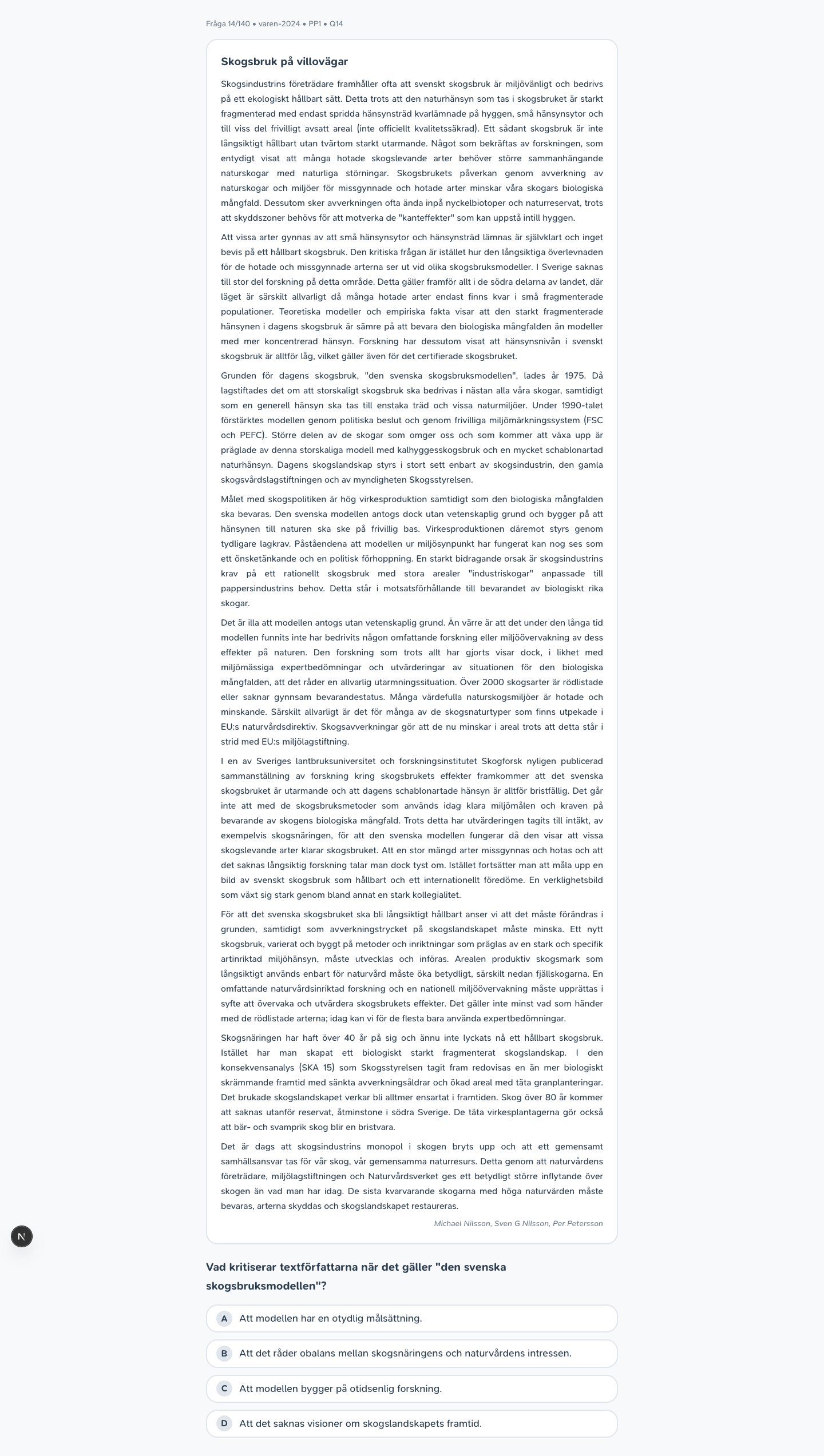 varen-2024 · PP1 · Q14 · verbal (LÄS)