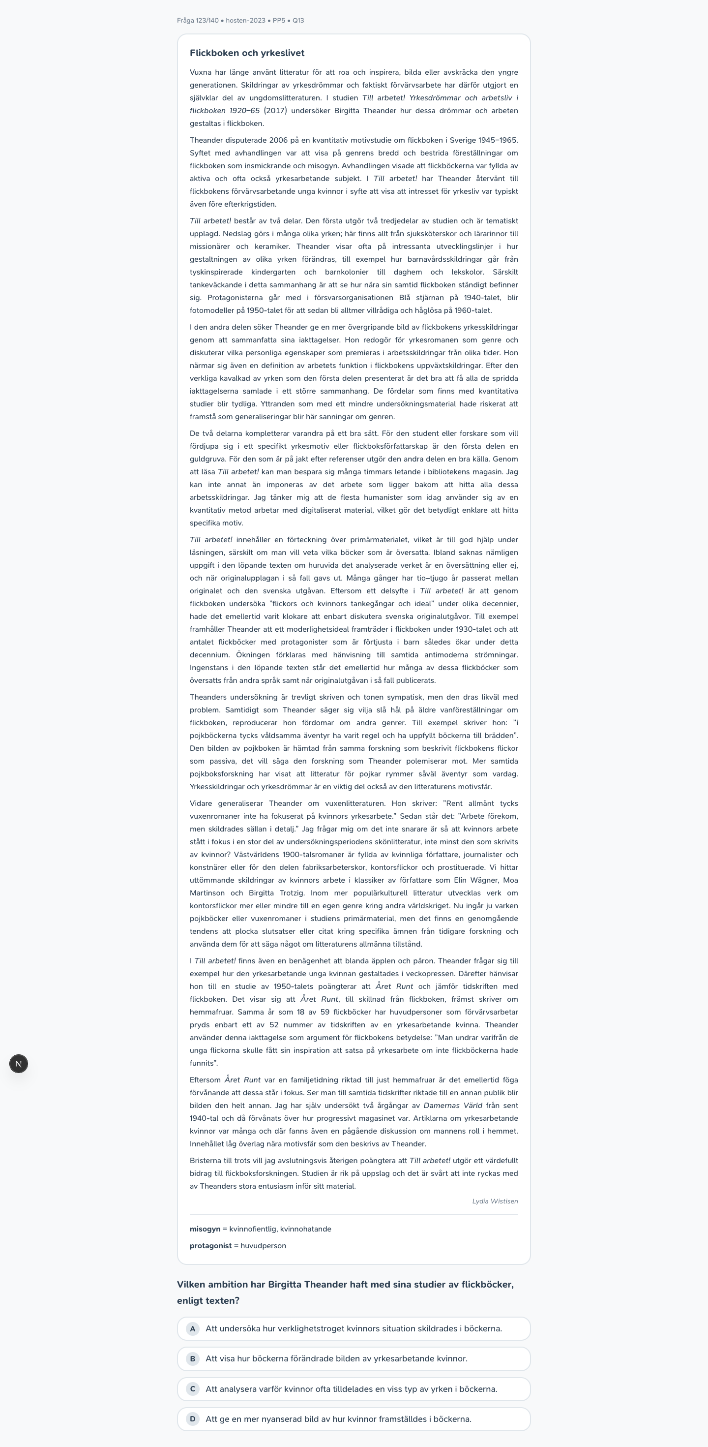 hosten-2023 · PP5 · Q13 · verbal (LÄS)
